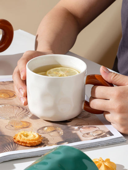 Concave and convex ceramic mug