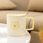 Creative Personalized Embossed Bear Ceramic Mug with Cover and Spoon