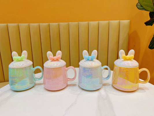 Colorful rabbit shape ceramic cup