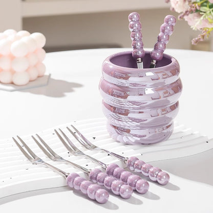 Pearl glaze honey jar fruit fork storage jar