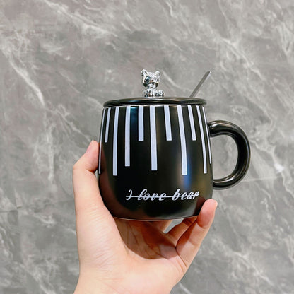 Fashionable electroplating bear ceramic cup