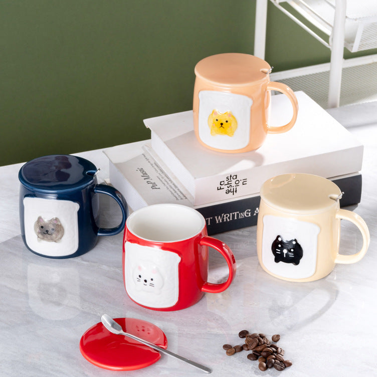 Cute cartoon cat ceramic mug