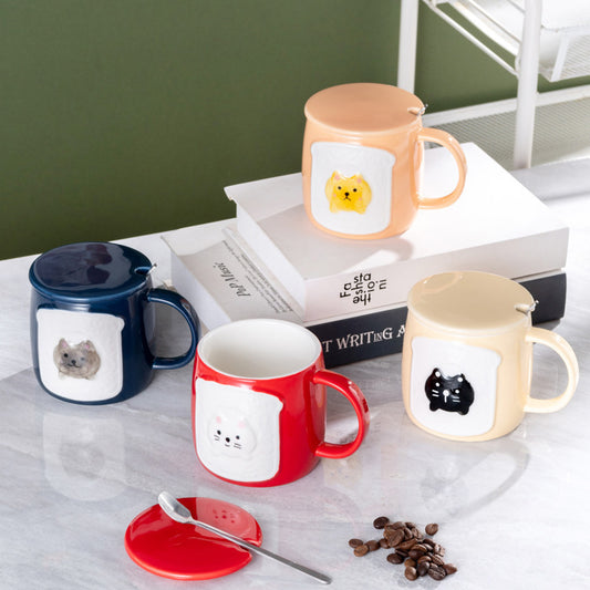 Cute cartoon cat ceramic mug