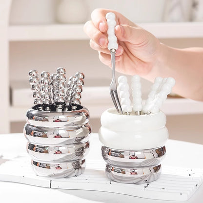 Pearl glaze honey jar fruit fork storage jar