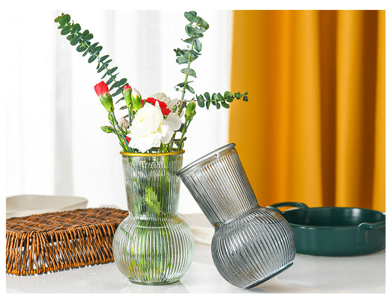 Large mouth glass transparent grenade vase