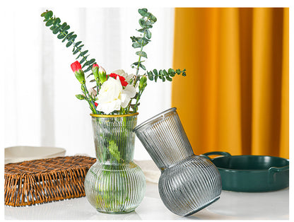 Large mouth glass transparent grenade vase