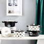 Creative personality black and white panda double handle ceramic bowl