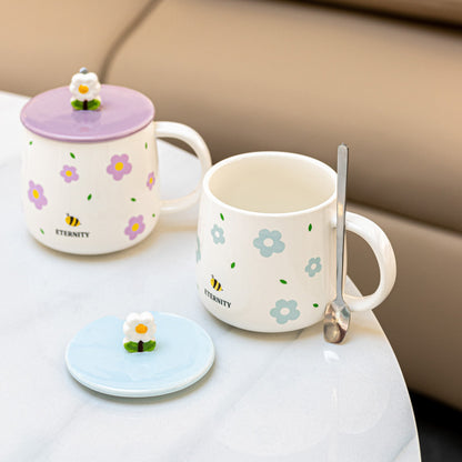 Small crepe chrysanthemum mug