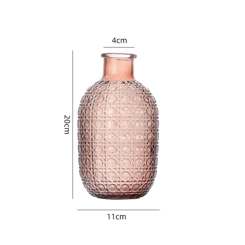 New embossed rhombus pattern vase 30pcs/ctn 4 colors