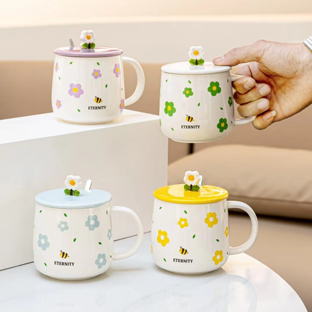 Small crepe chrysanthemum mug