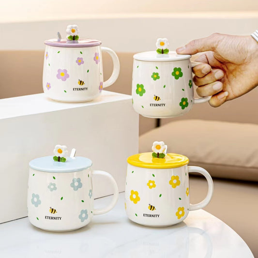 Small crepe chrysanthemum mug