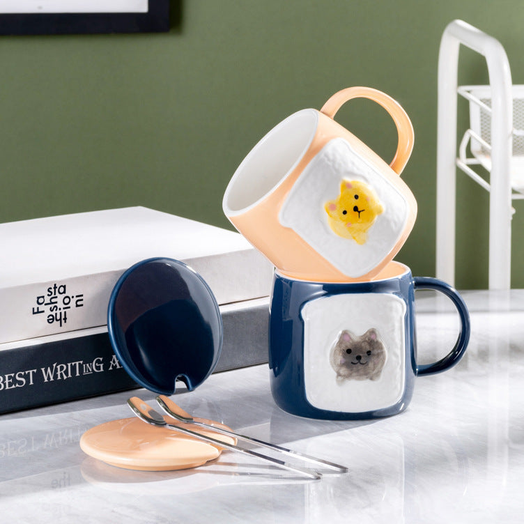 Cute cartoon cat ceramic mug