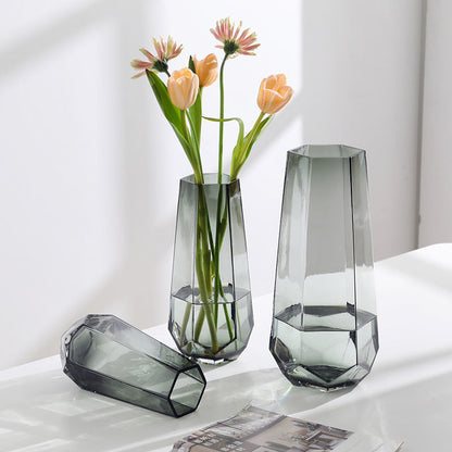 Simple creative hexagonal glass vase
