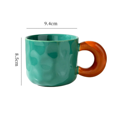 Concave and convex ceramic mug