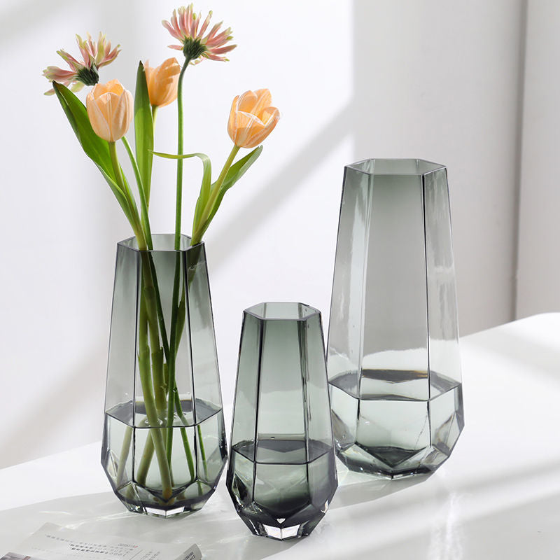 Simple creative hexagonal glass vase