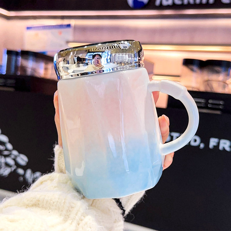 Colorful gradient mirror cup
