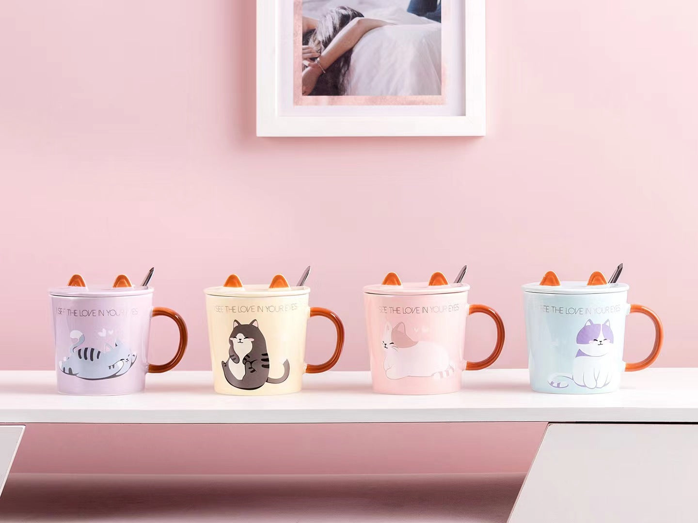 Fresh cartoon cat mug