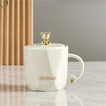 Light luxury three-dimensional bear mug