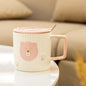 Creative Personalized Embossed Bear Ceramic Mug with Cover and Spoon