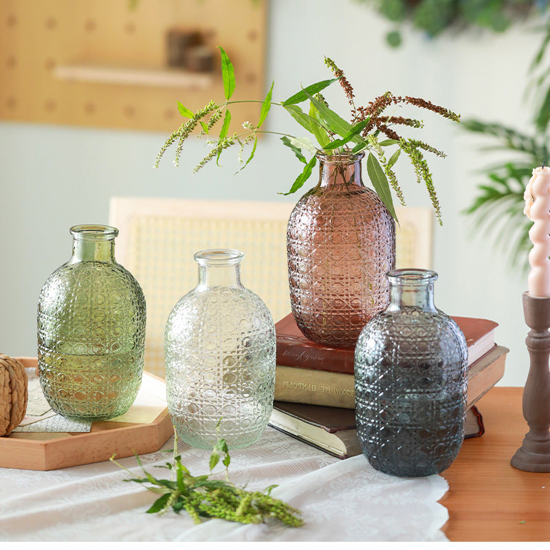 New embossed rhombus pattern vase 30pcs/ctn 4 colors