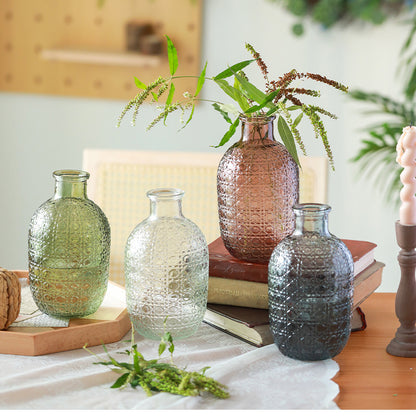 New embossed rhombus pattern vase 30pcs/ctn 4 colors
