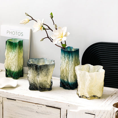 Nordic ins style light luxury glass vase with high-end feel