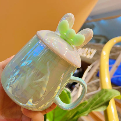 Colorful rabbit shape ceramic cup