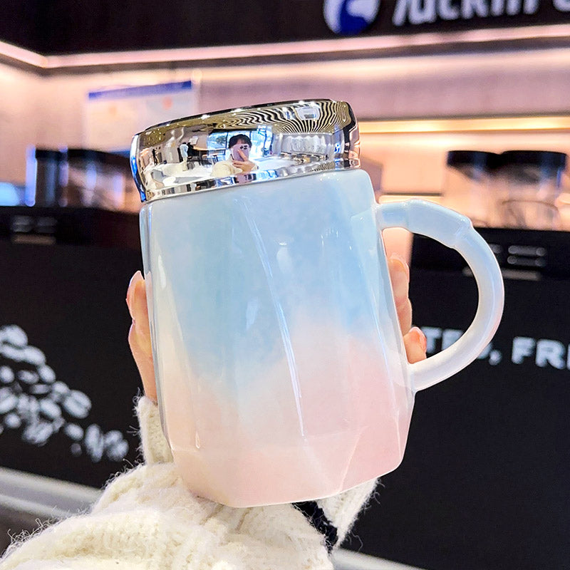 Colorful gradient mirror cup