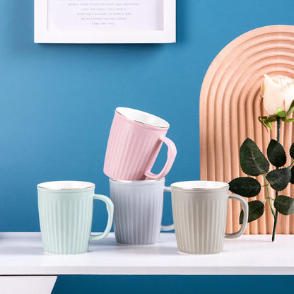 Minimally striped ceramic cup