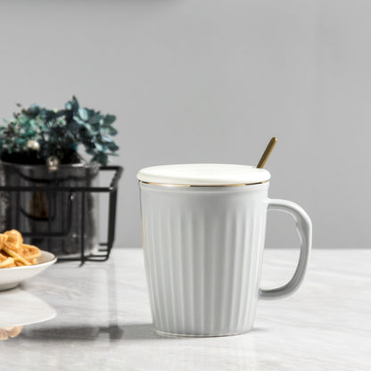 Minimally striped ceramic cup