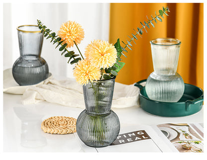 Large mouth glass transparent grenade vase