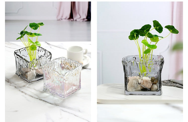 Modern simple style glass square vase