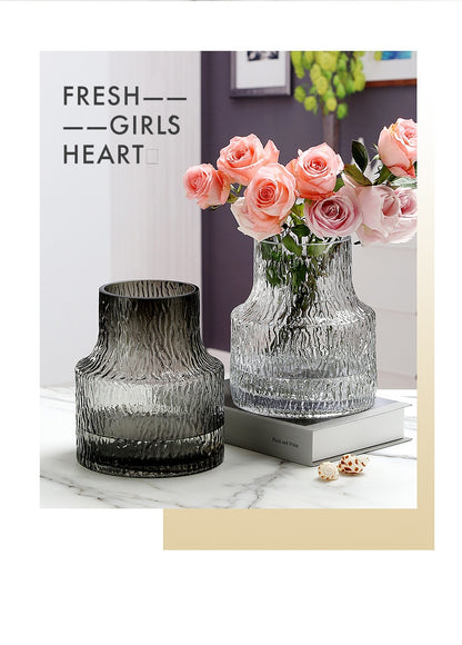 Light luxury cold pattern glass vase