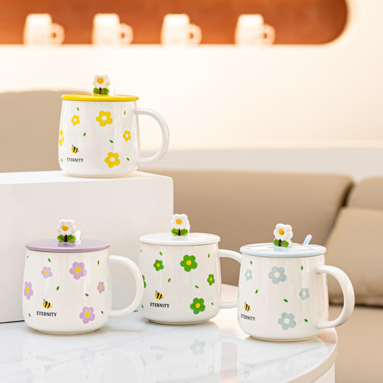 Small crepe chrysanthemum mug