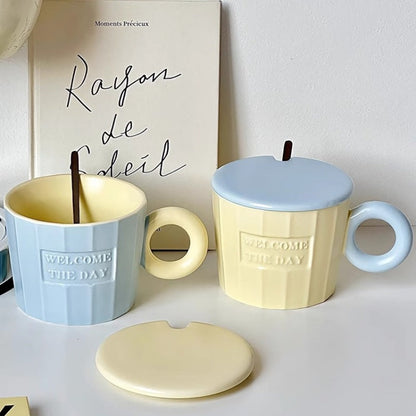 Cream ins contrast color mug
