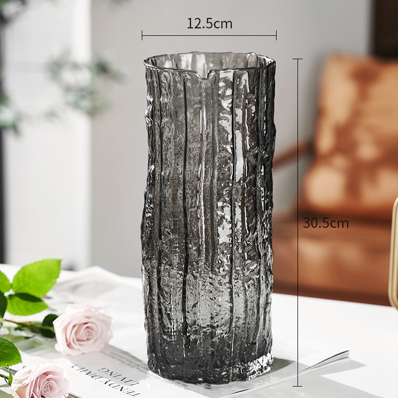 Frozen glacier glass vase