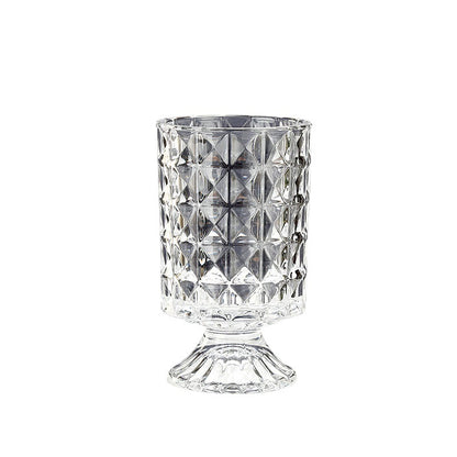 European style ins retro relief tall transparent glass vase