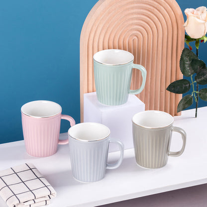Minimally striped ceramic cup
