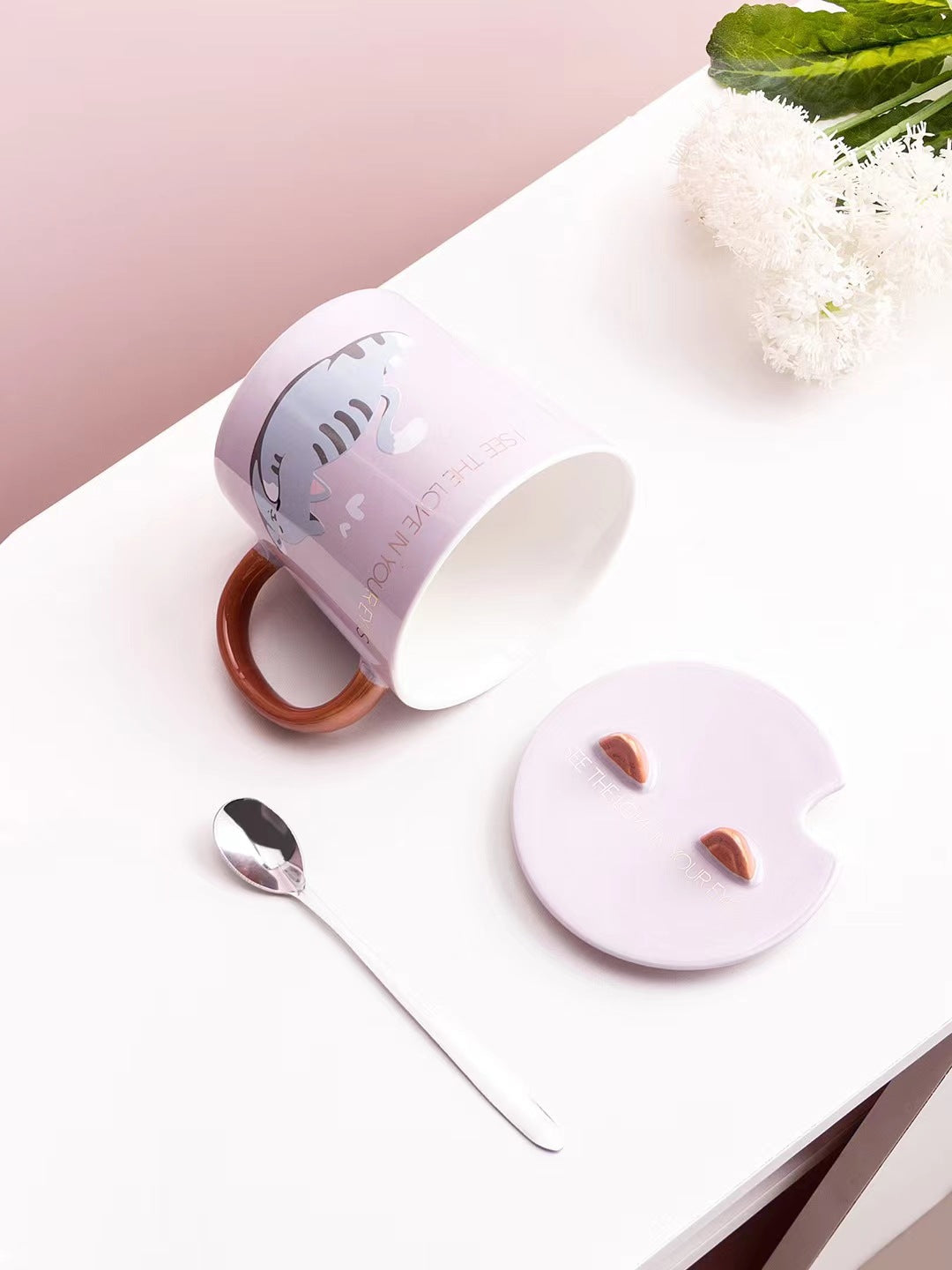 Fresh cartoon cat mug