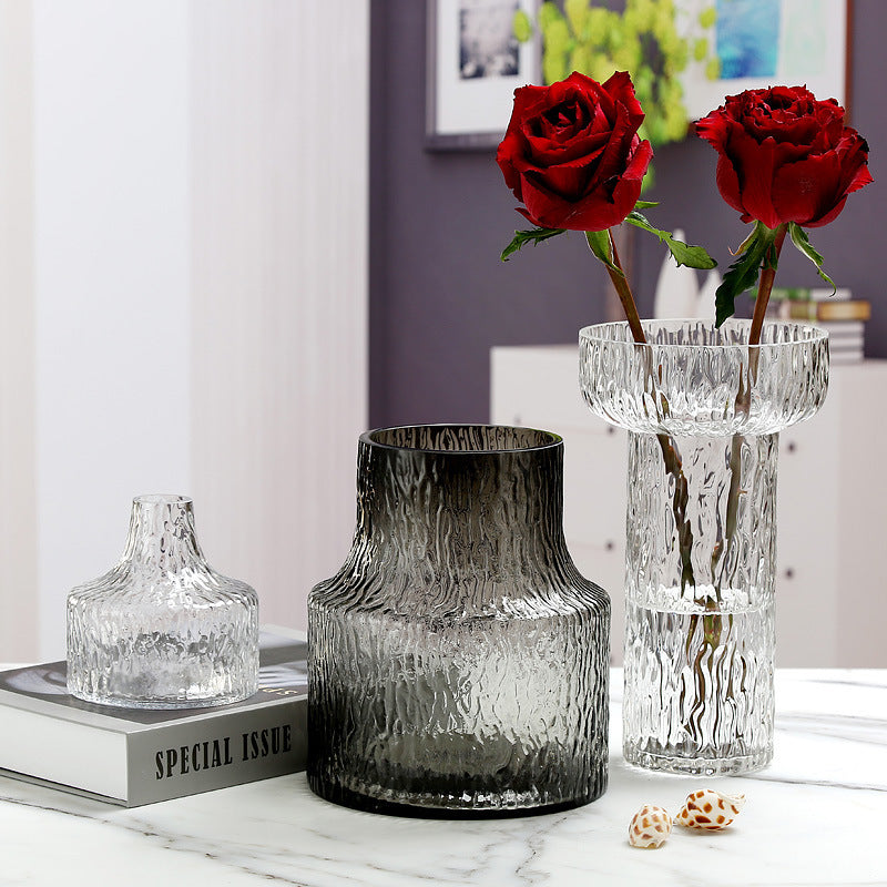 Light luxury cold pattern glass vase