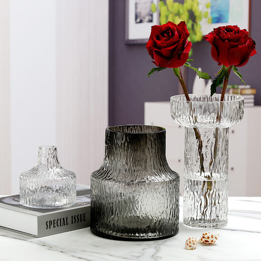 Light luxury cold pattern glass vase