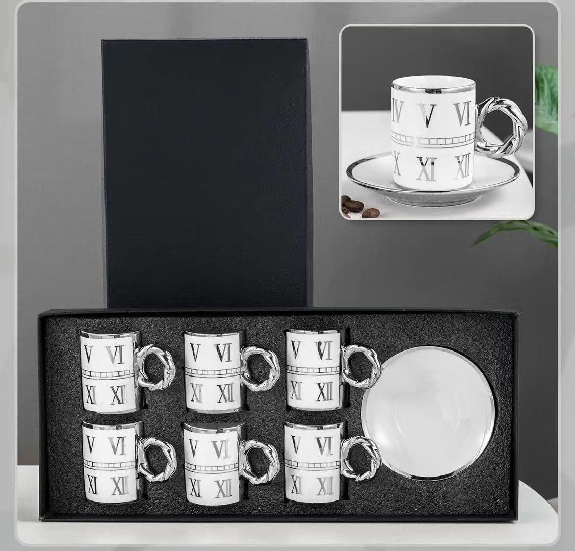 electroplating coffee cup and saucer set
