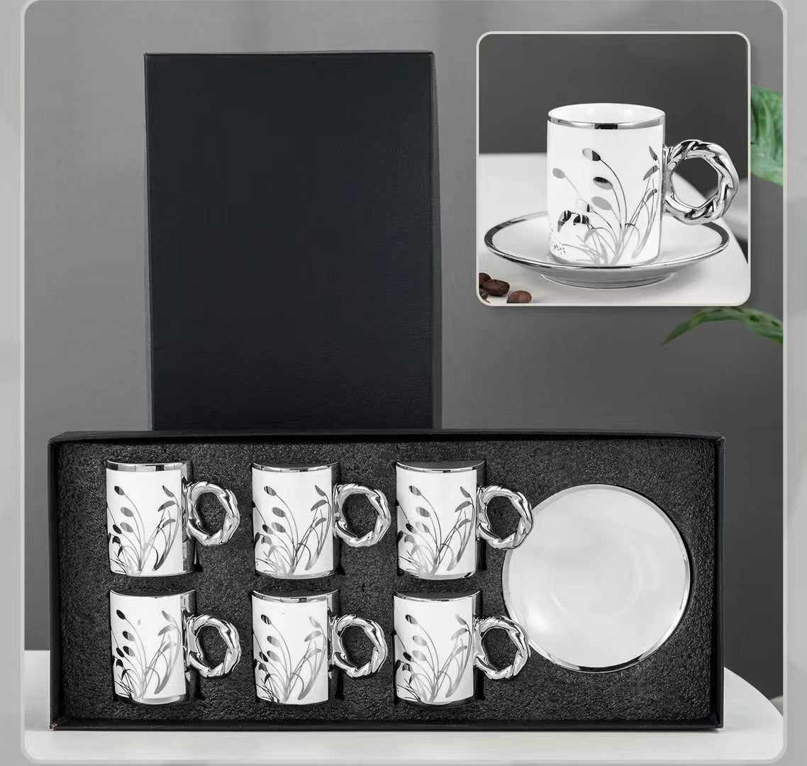 electroplating coffee cup and saucer set