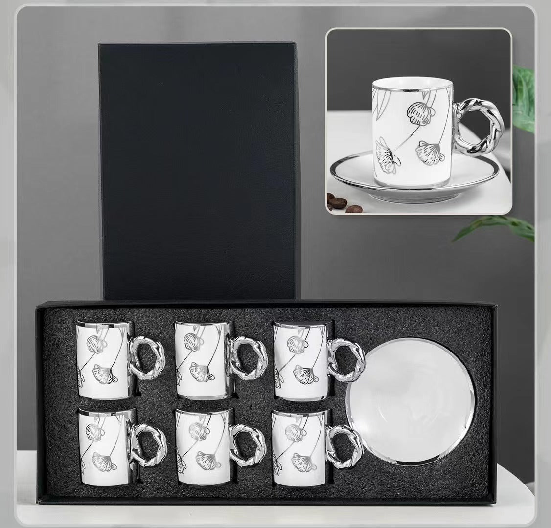 electroplating coffee cup and saucer set