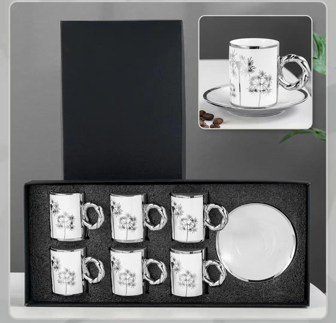 electroplating coffee cup and saucer set