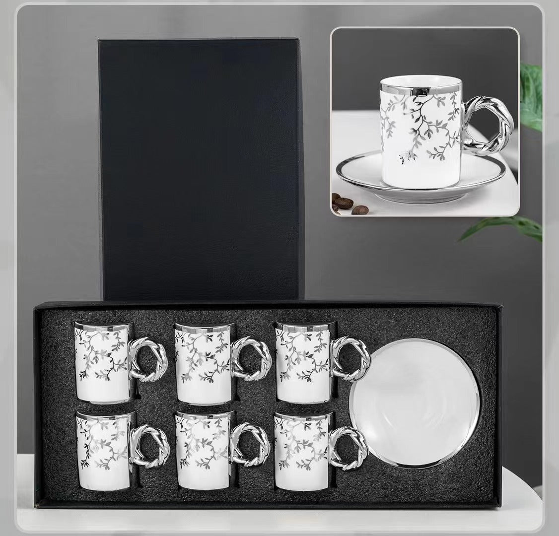 electroplating coffee cup and saucer set