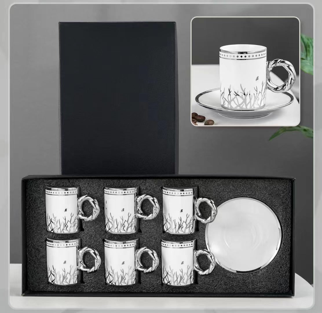 electroplating coffee cup and saucer set