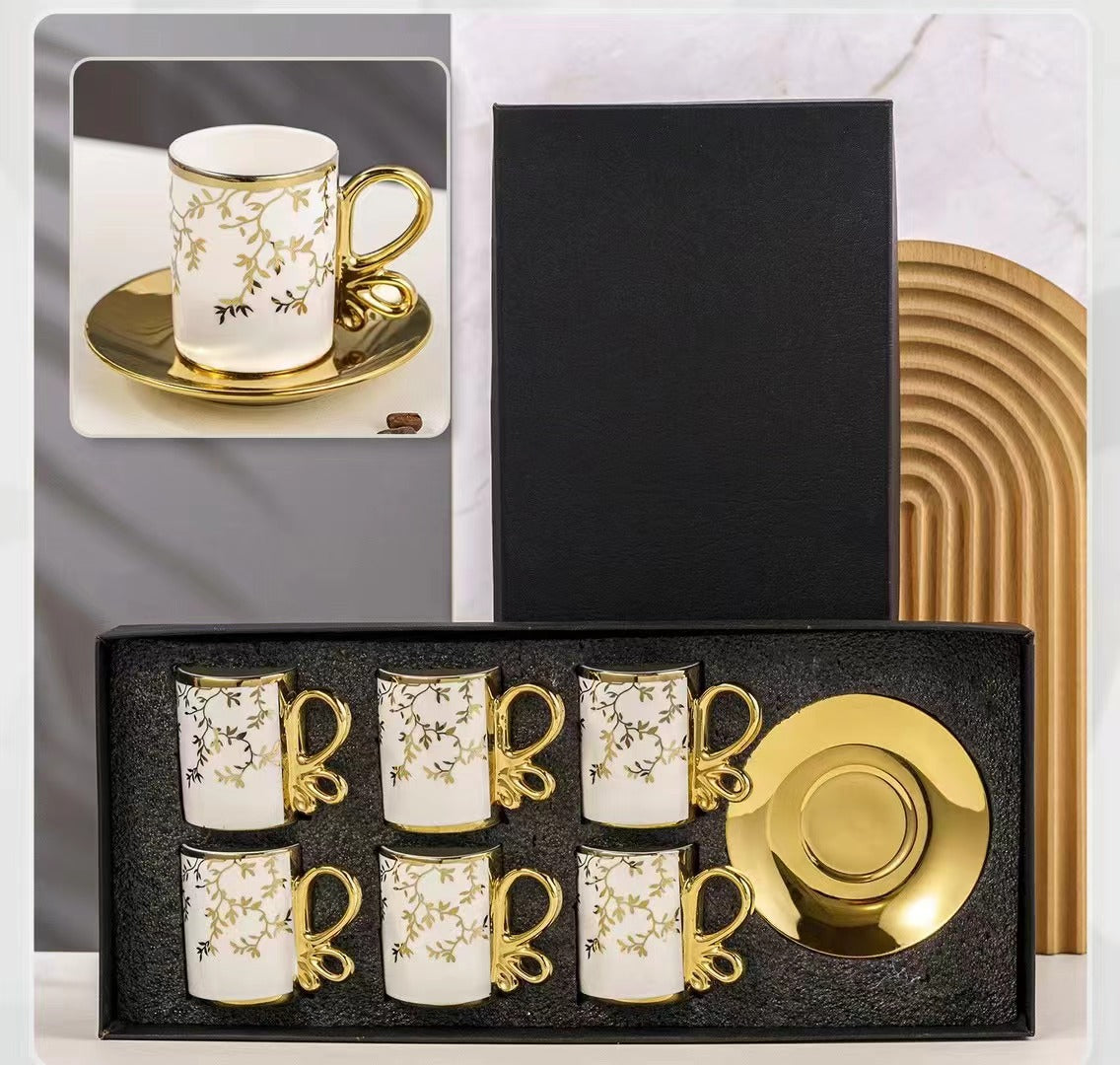 Electroplating coffee cup and saucer Set