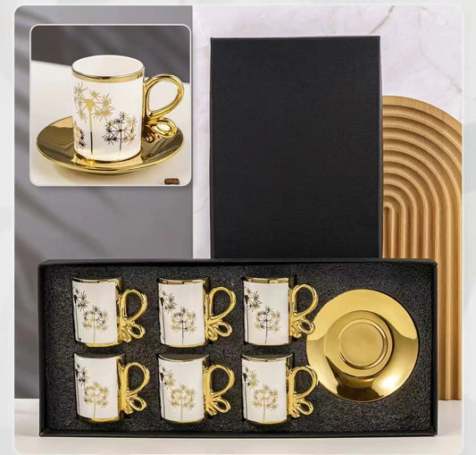 Electroplating coffee cup and saucer Set