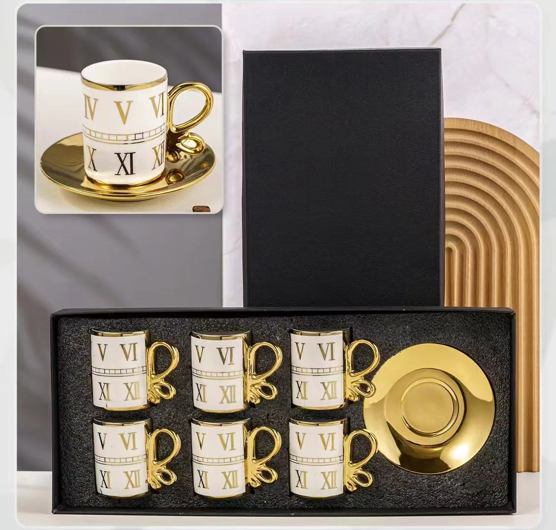 Electroplating coffee cup and saucer Set